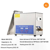 Ultrasonic Cleaner with Double-Frequency Digital Portable Washing Machine - 40KHz Ultrasound for Jewelry, Watches & Home Appliances (6L/2L)