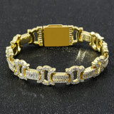Square And Round Mixed Inlaid Zircon Personality Trend Men's Hip Hop Bracelet