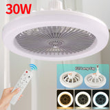 30W Aromatherapy with Light E27 Lamp Cap Wireless Remote Control Silent Ceig Fan for Bedroom Living Room Kitchen
