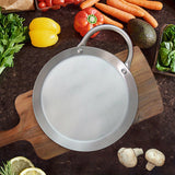 1pc Crepe Pans, 21.08cm/28.96cm Stainless Steel Comal Griddle For Making Tortillas, Quesadillas, Fajitas, Pancakes, French Toast, For Induction Cooker, Cookware, Kitchen Utensils, Kitchen Gadgets, Kitchen Accessories, Home Kitchen Items