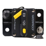 Surface-Mount Breakers 120A Waterproof Circuit Breaker Fuse Holder with Manual Reset Toggle Switch 12V- 72V DC