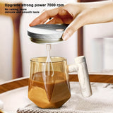 1set 400ML Electric Self Stirring Coffee Mug With Lid, Portable Glass Mug, High Speed Self Stirring Coffee Mixing Cup For Dining Rooms Gyms Parks School, Summer Winter Drinkware