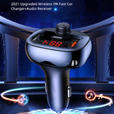 50W Car MP3 Bluetooth 5.0 FM Transmitter 3 Ports Fast Charger Digital Display Wireless Modulator USB Car Kit