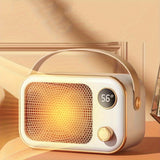 1PC Portable Heater 220V (EU Plug)  New Screen Heater Soft Sound Heating For Mother And Child For Efficient Matt PTC Ceramic Heating Body 360 Rotary Adjustment High-Definition Display Thanksgiving Halloween Christmas Gift Fall Winter Essential