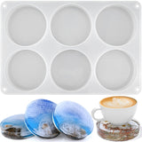 1 Piece 6-Cavity Deep Round Coaster Silicone Molds For Epoxy DIY Coasters Resin Art Gifts