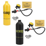 DIDEEP 1L Diving Oxygen Tank Mini Scuba Diving Set with X4000 Pro Breather/Relief Valve/Scuba Tank / for Diving