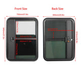RV Door Tear Drop Tempered Glass Tinted Sliding Window Full Sealing Camper Trailer Door with Insect Net Safe Lock Aluminum Alloy