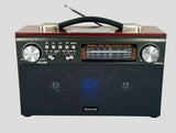 MD-1702BT retro three-band radio card speaker wood new portable retro Bluetooth speaker