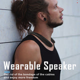 High Quality Bluetooth Neckband Wearable Home Outdoor Wireless Speakers True 3D Stereo Sound with Microphone