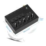Ultra Low Noise Channel Line Stereo 4 Input 1 Output DC 5V Mini Audio Mixer Microphone Guitar Bass Keyboard Mixers