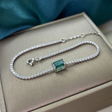 New Female Emerald Bracelet 1 Carat Simple Mosaic Length 165mm+3mm