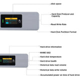 NVMe NGFF External Drive Case 10Gbps HDD Hard Disk Box with Display Screen M.2 SSD Enclosure USB3.2 Gen2 for Laptop