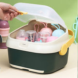 Baby Drying Rack Drainer, Portable Nursing Cutlery Box Container With Cover, Bottle Holder