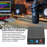 ATU-100-0A 1.8-55MHz Mini Automatic Antenna Tuner 0.91inch OLED Display Aluminum Alloy Outcase with1500MAh Battery