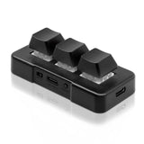 3-key One Handed nical ro Progammable USB+2.4G Wireless+BT 3 Mode Backlit Keyboard for PC Gaming Office Work