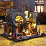 Wooden Room Nook Book Nooks Kit Bookshelf Decor, With Light DIY Model Kits For Adults