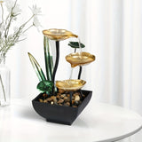 1pc USB Powered Desktop Water Fountain For Home And Office Decor, Portable Tabletop Waterfall Kit Soothing Relaxation, Zen Meditation Indoor Water Fountain With Natural Rocks And Reflective Lights,room Decor