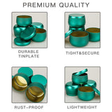 Tin 24 Piece, 8Oz, 3 Color Containers, Jars For Making, DIY Candle Can Set