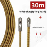 25/30m Universal Wire Threading Spring High Elasticity Rope Pulg Device With Pulley Electricians Cable Running Puller