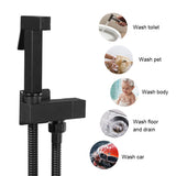 Bidet Spraye Set Copper Toilet Self Cleaning Shower Head Bathroom Accessories Handheld Black