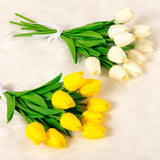 20 Pcs Artificial Flowers Fake Tulip Bouquet For Home Garden Wedding Party Floral Decor