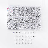 Acrylic Beads Set A-Z White Flat Round Black Letter English Alphabet DIY Jewelry Bracelets Necklace Making