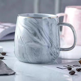 1PC Ceramic Cup Nordic Gold Rim Coffee Oatmeal Breakfast Cup Creative Personality Mug Marble Pattern