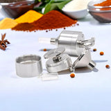 1Pc Metal Powder Grinder Hand Spice Grinder Mill Funnel Food Grinder Container Kitchen Tools With Container Kitchen Tools
