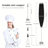 1Pcs Handheld Egg Panel Beater Electric Milk Frother Foam Maker Mixer Coffee Drink Frothing Wand Foamer Portable Blenders Cream