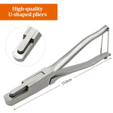 1Pcs Pig Ear Pliers Stainless Steel V-shaped U-clip Plier Clip Ear Pliers  Pig Marker Forceps Easy To Carry And Operate