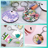 Sublimation Blanks Kit Heat Transfer MDF Blank 3 Shapes Tassels Pendant Jump Rings Key Ring With Chain Set