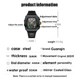 GUANQIN Original JHS19 movement new luxury automatic mechanical watch men's retro 361L stainless steel clock relogio masculino