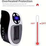 1pc, Upgraded Smart Wall Space Heater 500W / 800W Portable Electric Small Heater With Adjustable Thermostat And Timer, Overheating Protection, LED Display, Security Heater For Office Dorm (White-500W)