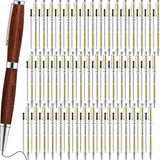48pcs WoodenTwist Pen Kit 7mm Slim Pen Kit Twist Pen Set with Replacement Lathe DIY Copper Pen Making Office Supplies B