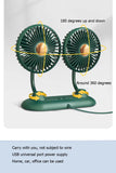 Portable Mini USB Fan, Silent, Handheld, Double Head, Air Coog, Office, Car, Home, Room, Table Fans, Creative, 4.5"