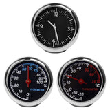 3Pcs/Set Mini Thermometer Hygrometer Durable Quartz Clock Car Digital Practical Dashboards For Auto Boat