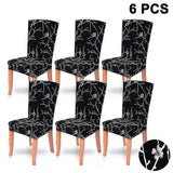 2025 Latest Model 6 Pack Super Fit Stretch Removable Washable Short Dining Chair