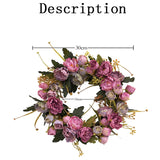 Simulation Garland Door Artificial Silk Peony Flower Wreath Wedding Decoration Window Layout