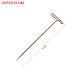 100PCS 27/32/38/45/51/53MM Stainless Steel T-Pins For Wigs Making/Display On Foam Head T-Pins Sewing Hair Needles Styling Tool