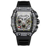 2022 New Luxury Men's Watch ONOLA Unique Fashion Diamond Inlaid Design Automatic Mechanical Waterproof Tape Watch Men