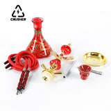 CRUSHER Arab Grass Hookah Set with Single Hose Tobacco Bowl Cigarette Holder Narguile Complete Smoking Pipe Accessories