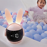 1 Piece Kids Bedroom Alarm Clock Cute Bunny Wake Up Light Alarm Clock Rechargeable