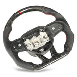 Steering Wheel Replacement Red Stitching Dry Carbon Fiber High Grade Paddle Shifter Holes Car Steering Wheel Textured for Car