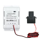 Tuya Bi Directional Wifi Energy Meter Solar PV Two Way Power Monitor 110V 240VAC White Plastic