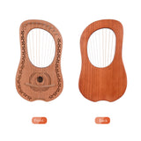 Walter.t 10 Strings Wooden Maple Mahogany Lyre Harp Instrument Wooden Lyre Harp Metal Strings Musical Instrument Wh-11 with Bag