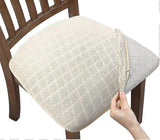 2025 Latest Model Set of 4 Stretch Jacquard Chair Seat Covers, Removable and