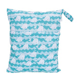 Baby Cloth Diaper Bag Waterproof Reusable Outing Wet Dry Bags with 2 Zippered Pockets#4