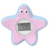 Baby Water Thermometer Starfish Clock Timing 3 Color Light Floating Water Thermometer for Home Bathroom