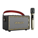 (Black) Zealot MT01M Retro Card Portable Wireless Bluetooth Speaker with Microphone MT01 + 1 Mic