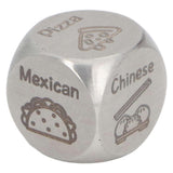 Food Decision Dice Decider Stainless Steel Date Night Food Dice for Anniversary Wedding Engagement